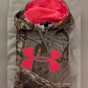 Women Under Armour Pink Logo Camo Hoodie(Real Tree)